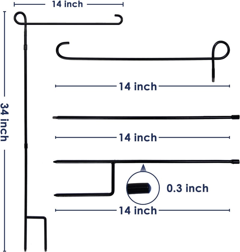 PHITRIC Garden Flag Holder Stand, Premium Powder-Coated Yard Flag Pole, Weather-Proof Black Metal Flagpole for Winter Garden Flag, Christmas Garden Flag, American Flag, Outdoor Garden Decor Decoration - Image 5